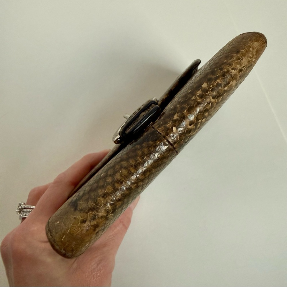 Coach Soho Python Embossed Snakeskin Leather Wall… - image 8